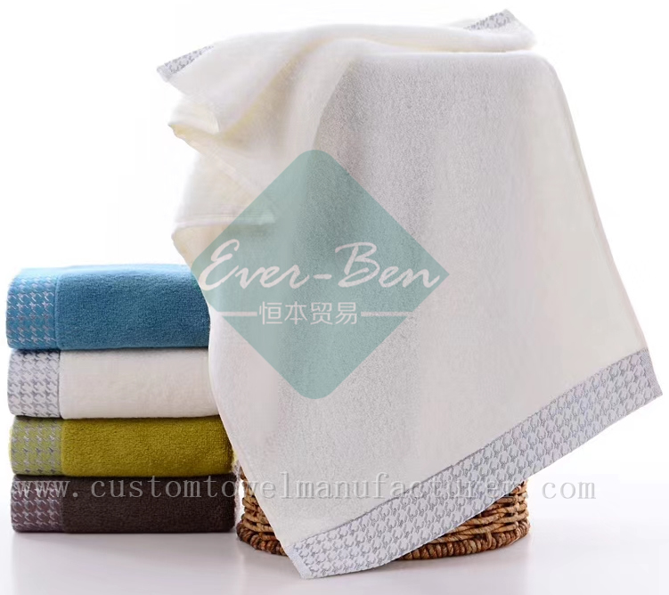 China Bulk Custom Brand colourful towels Wholesaler|Bespoke White bathroom Bamboo Facecloth Towels Factory for Swizerlands Finlands Ireland America Australia